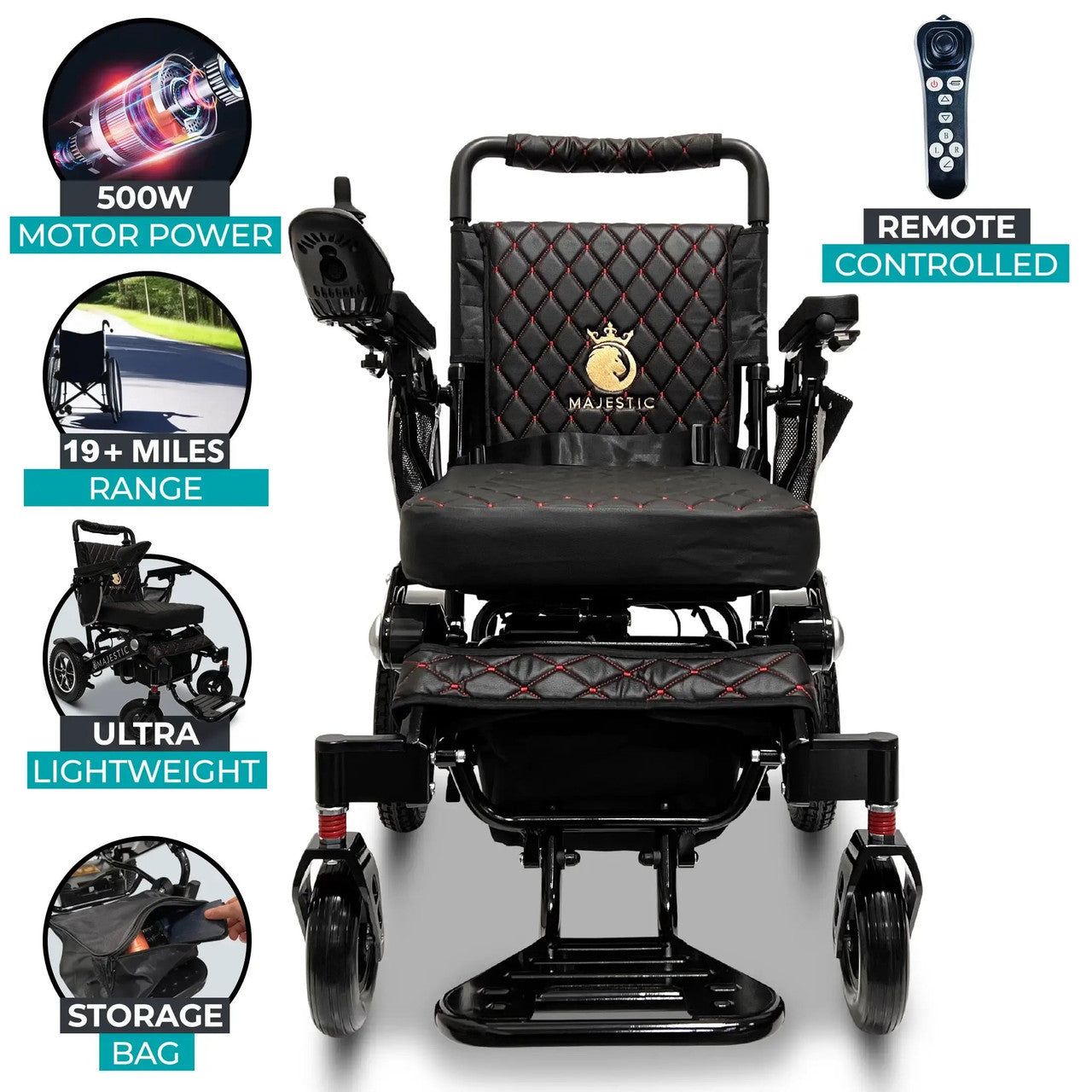MAJESTIC IQ-7000 Remote Controlled Auto Folding Electric Wheelchair