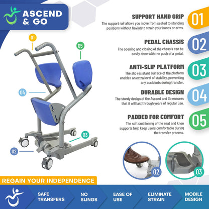 Ascend Go Sit-to-Stand Patient Lift with Pivoting Seat