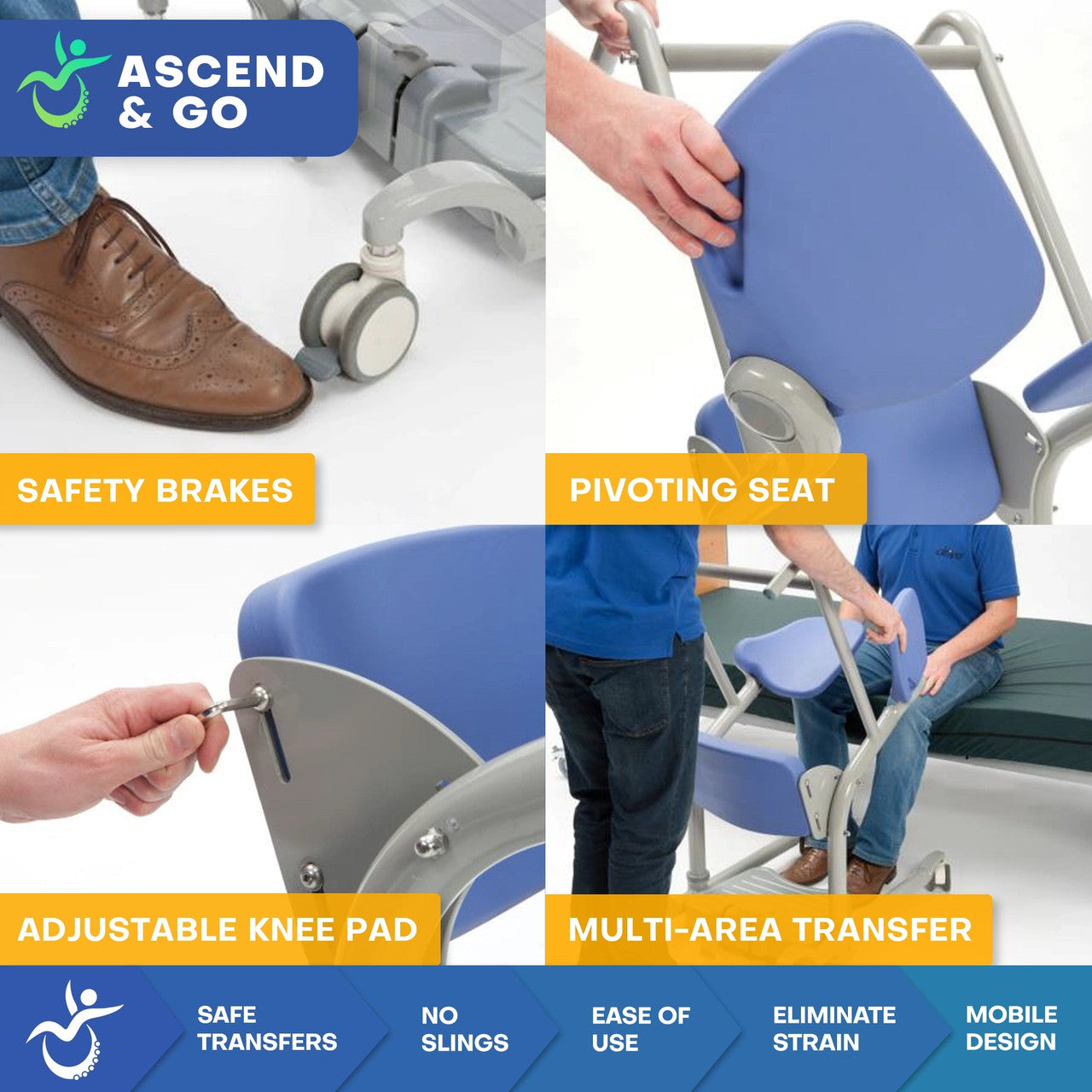 Ascend Go Sit-to-Stand Patient Lift with Pivoting Seat