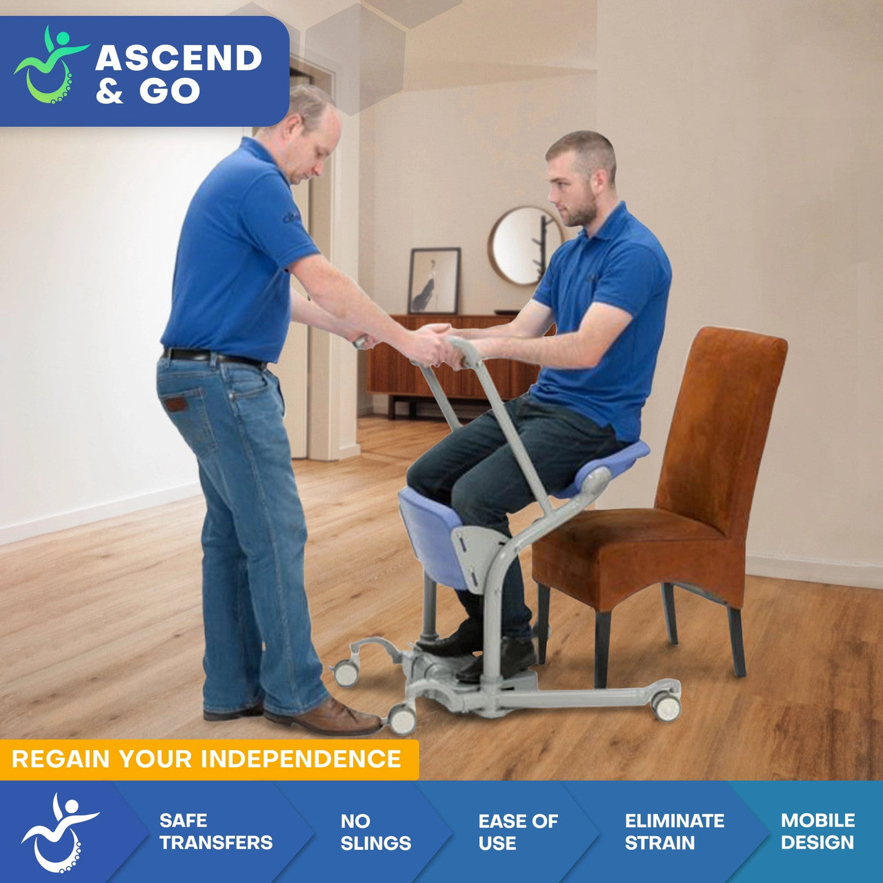 Ascend Go Sit-to-Stand Patient Lift with Pivoting Seat