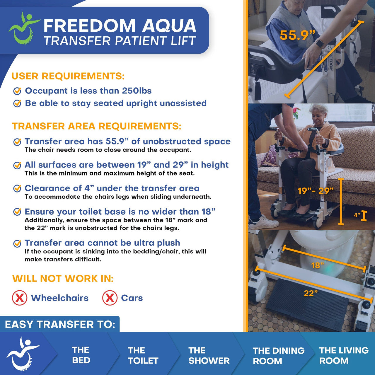 Freedom Aqua Waterproof Transfer Lift